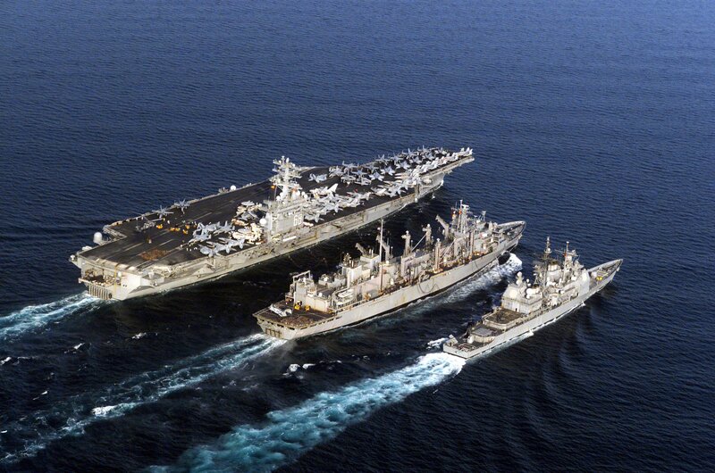 Naval fleet at sea