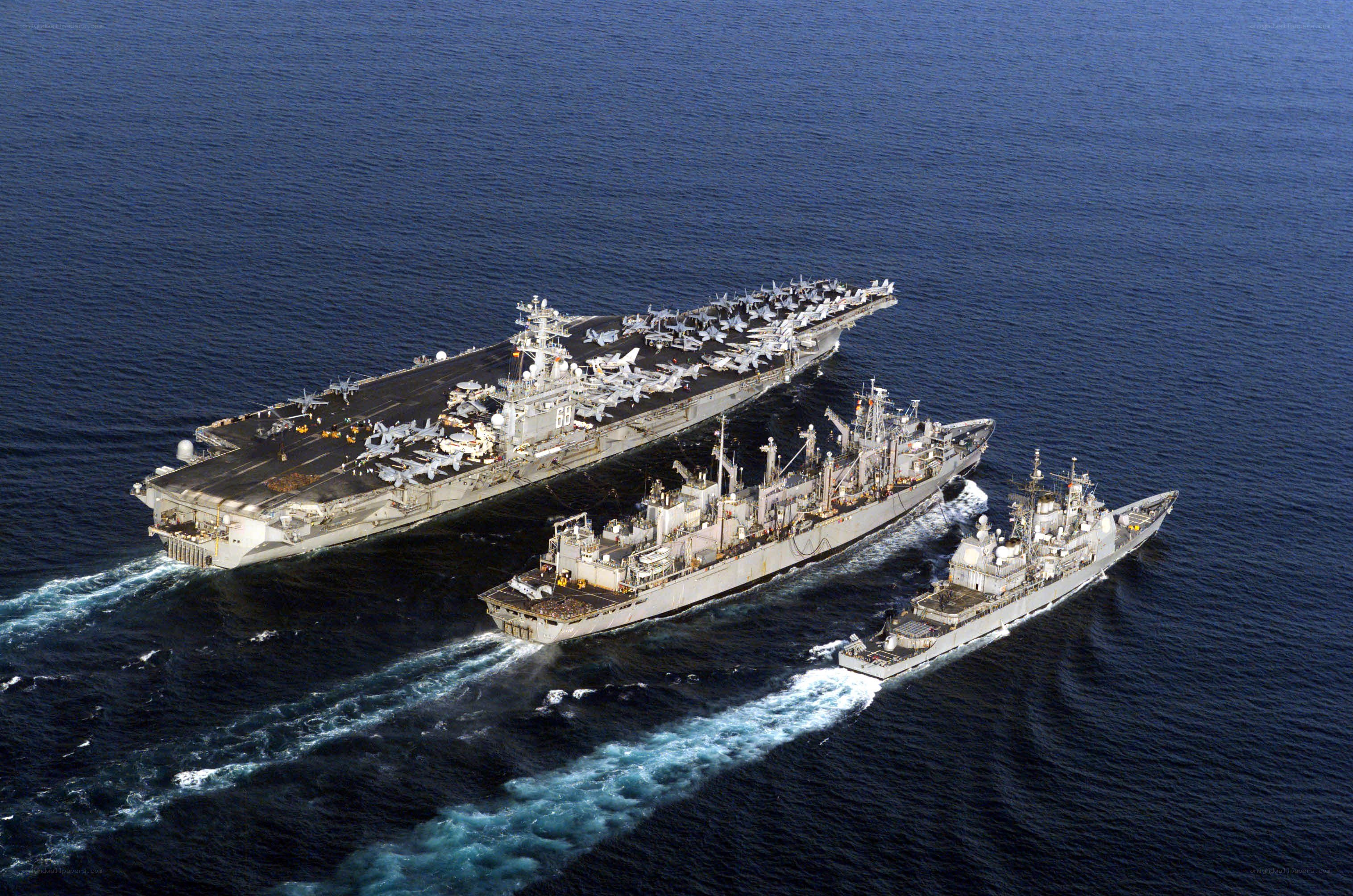 Naval fleet at sea