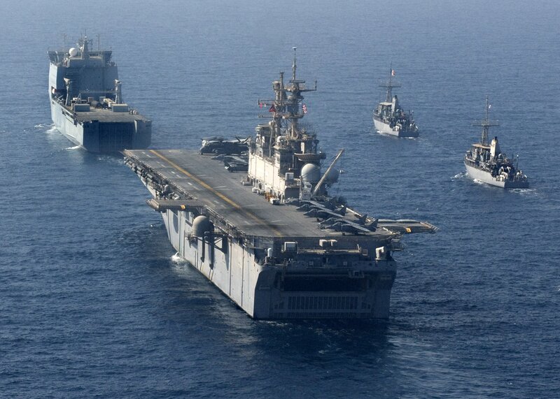Naval fleet at sea