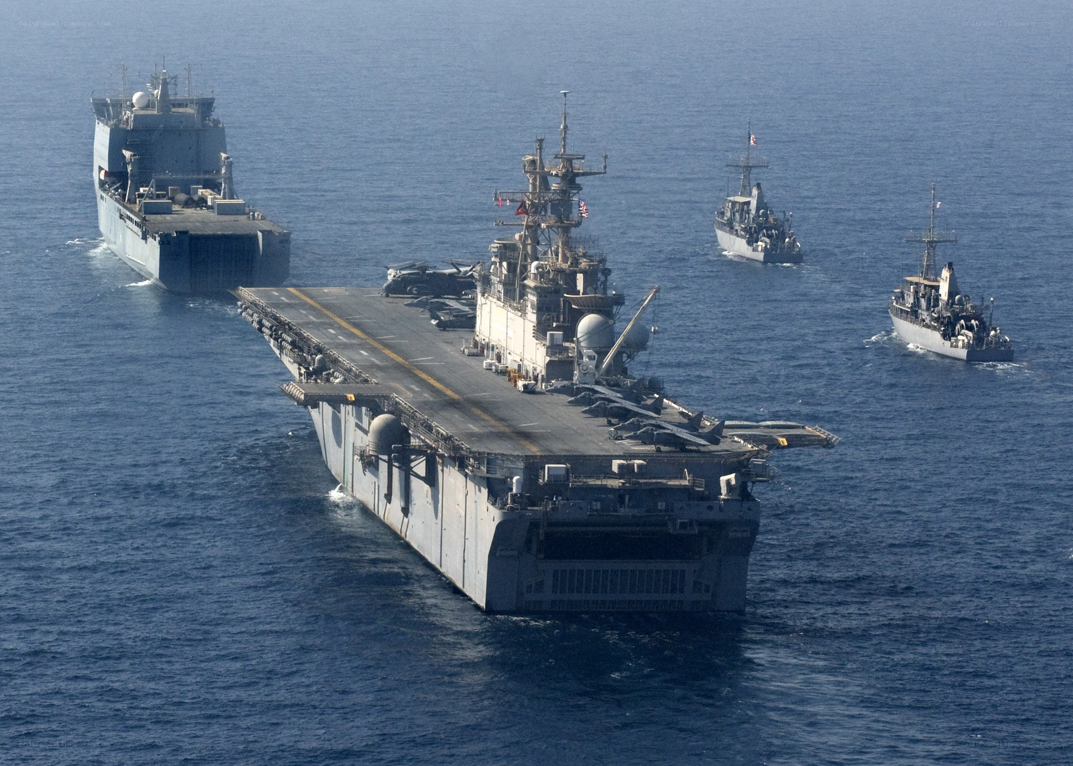 Naval fleet at sea