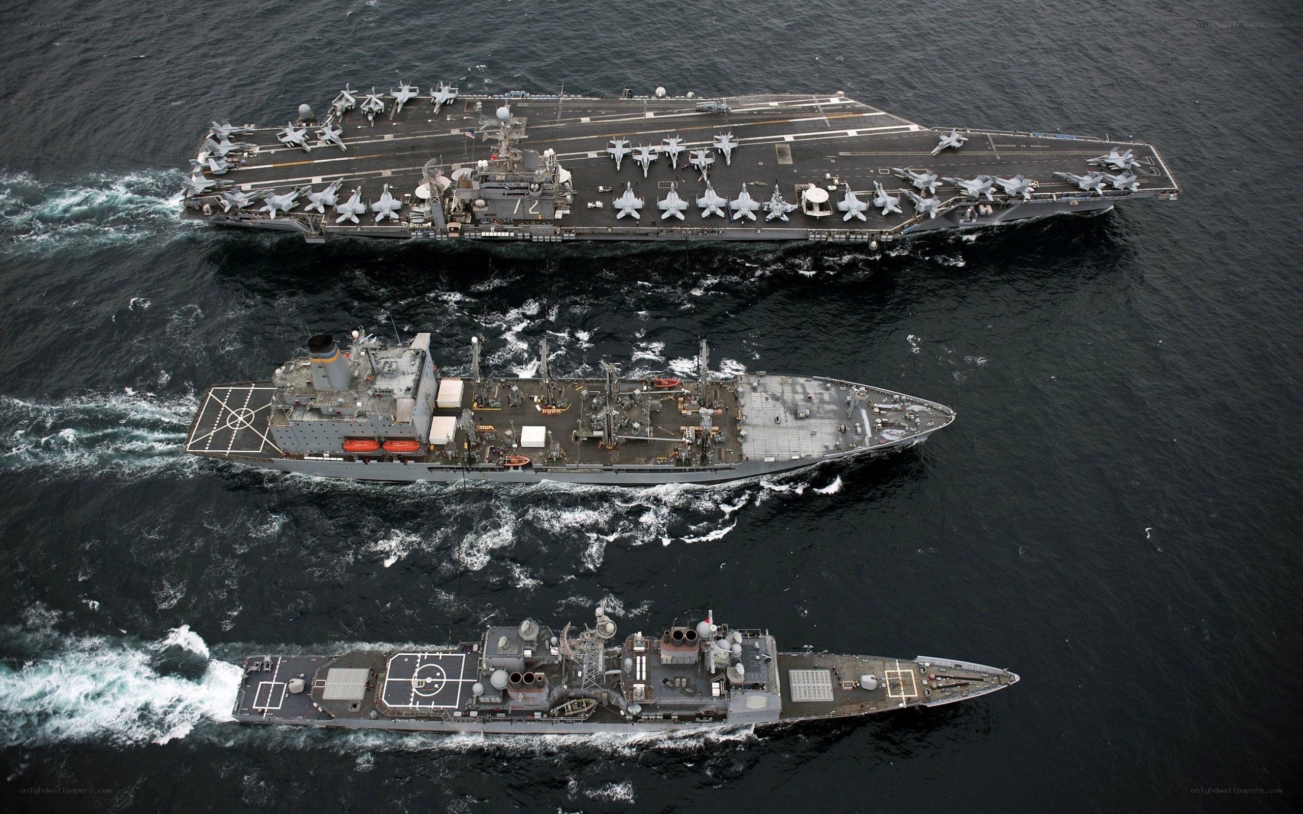 Naval fleet at sea