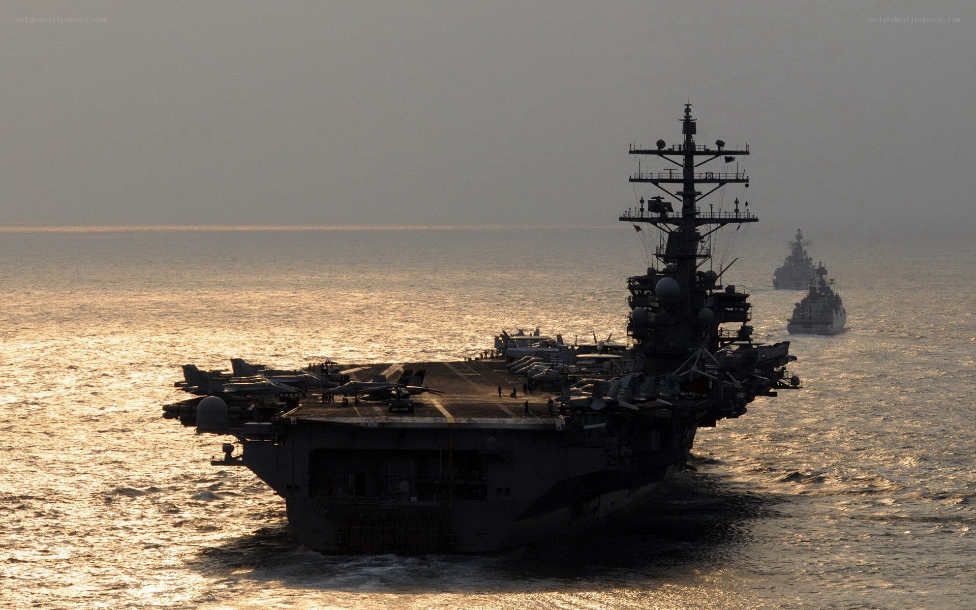 Naval fleet at sea