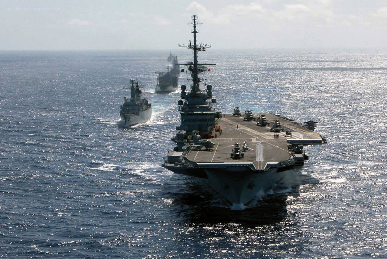 Naval fleet at sea