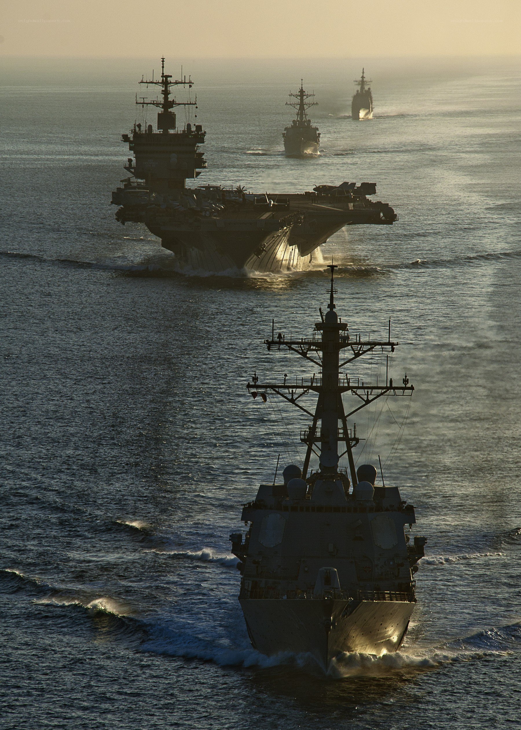 Naval fleet at sea