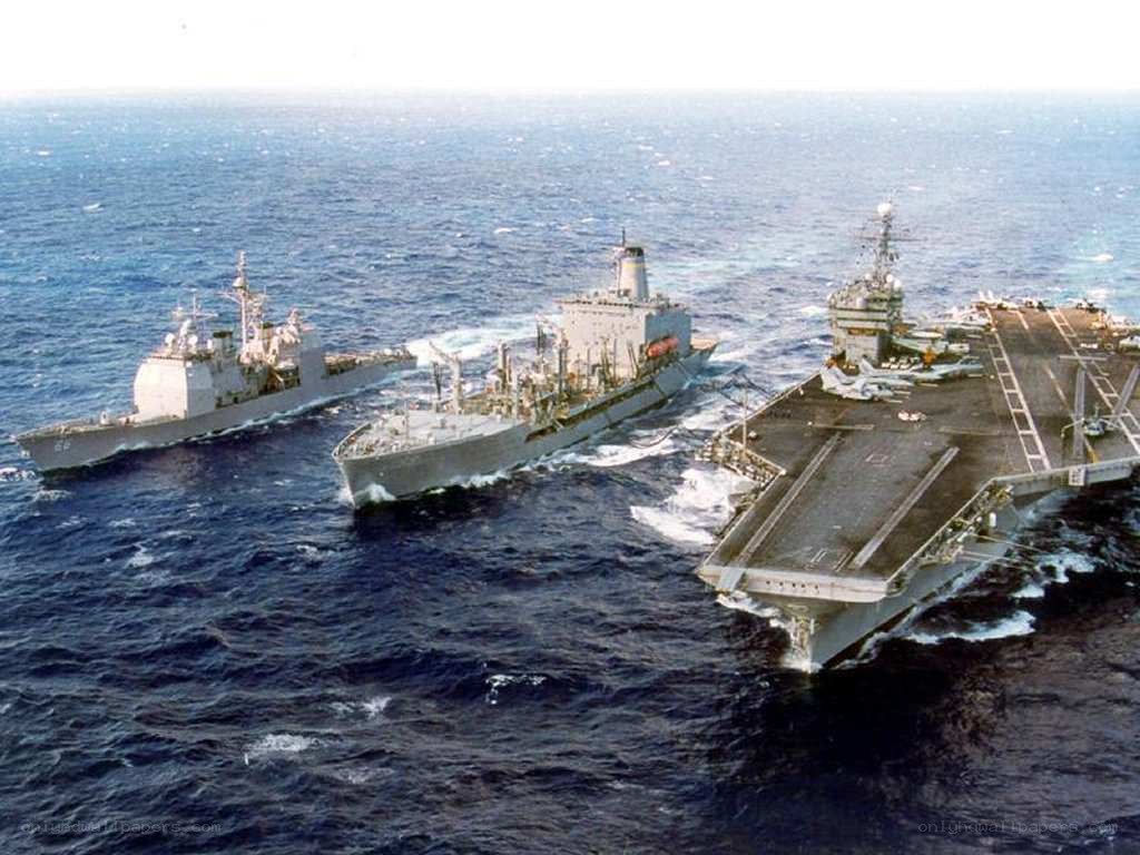 Naval fleet at sea