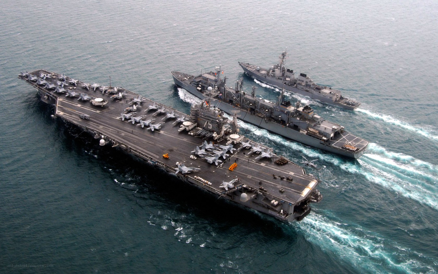 Naval fleet at sea
