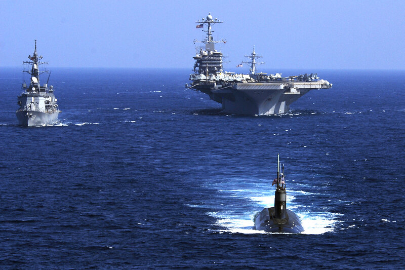 Naval fleet at sea