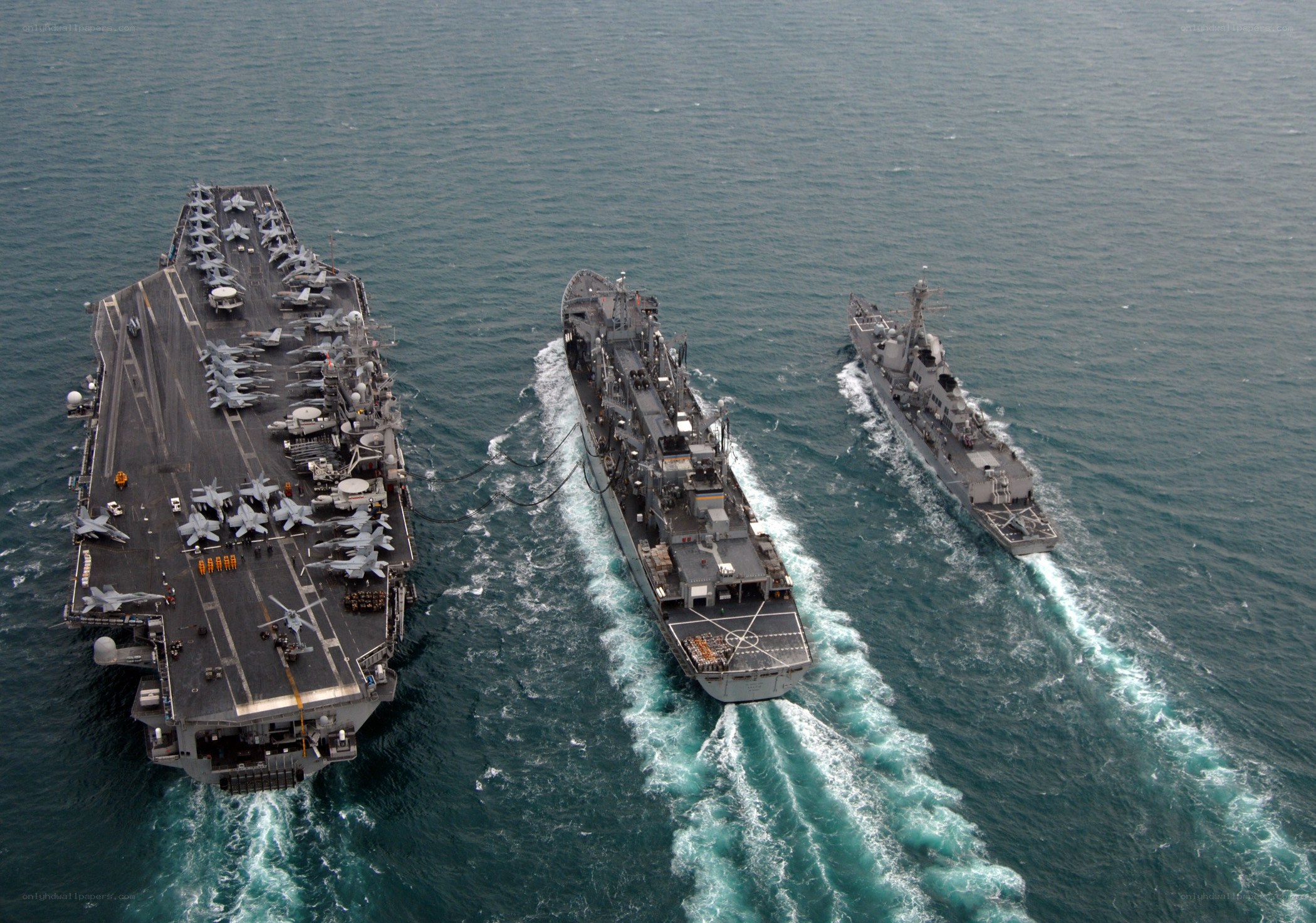 Naval fleet at sea