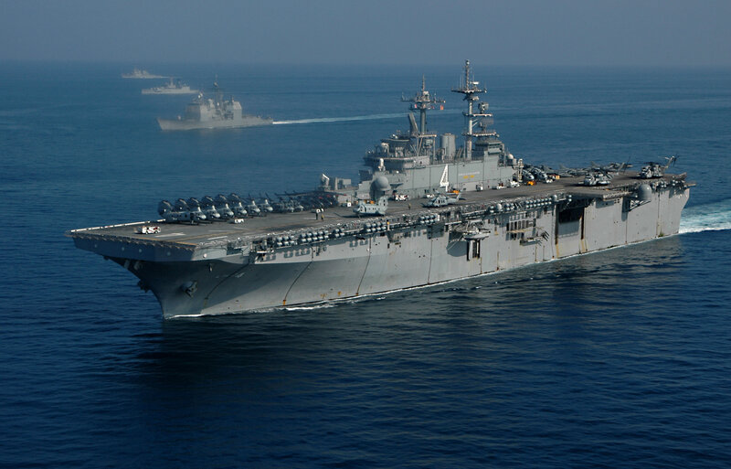 Naval fleet at sea