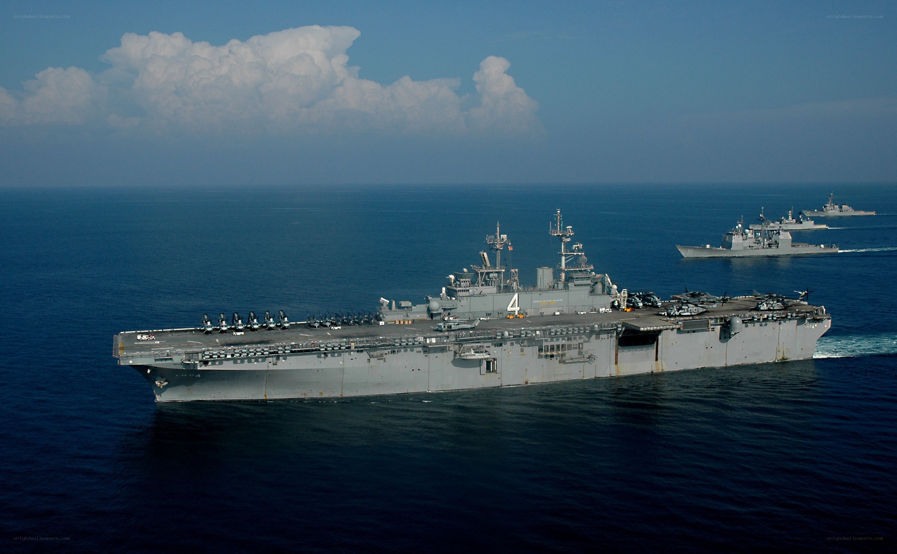 Naval fleet at sea