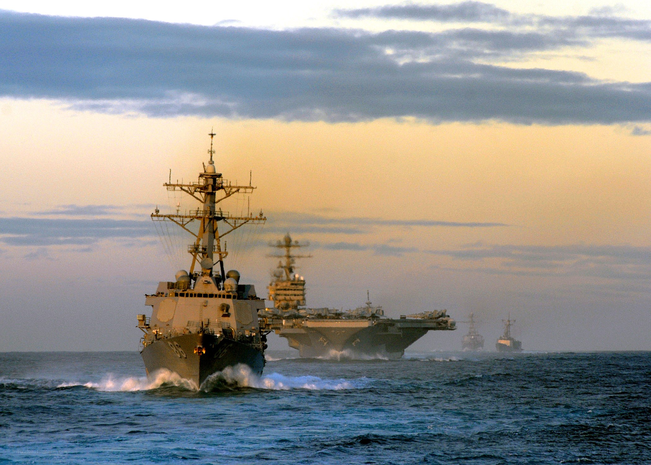 Naval fleet at sea