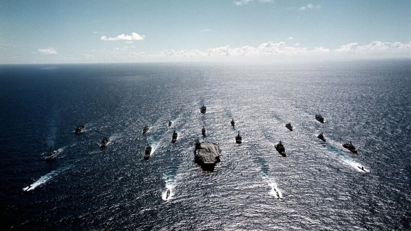 Naval Fleet at Sea — Blue, Dramatic