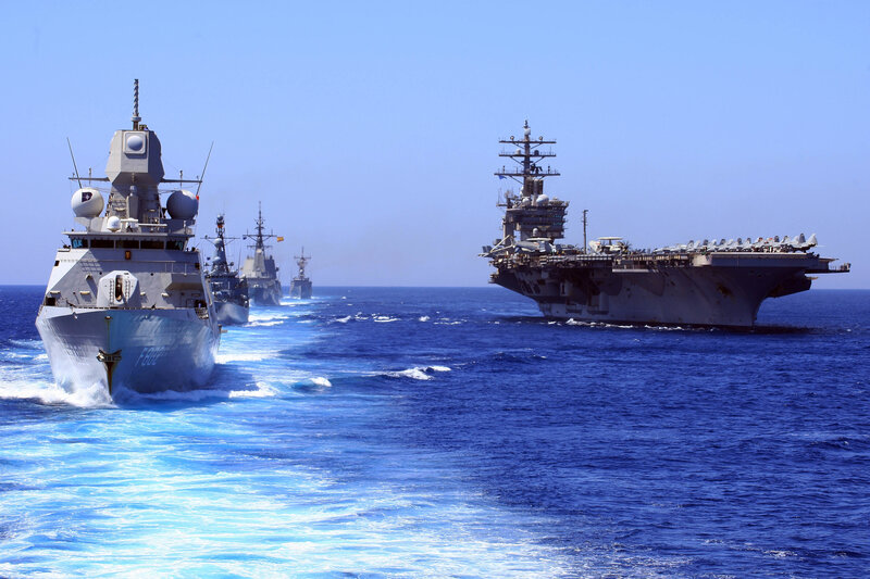 Naval Fleet at Sea — Blue