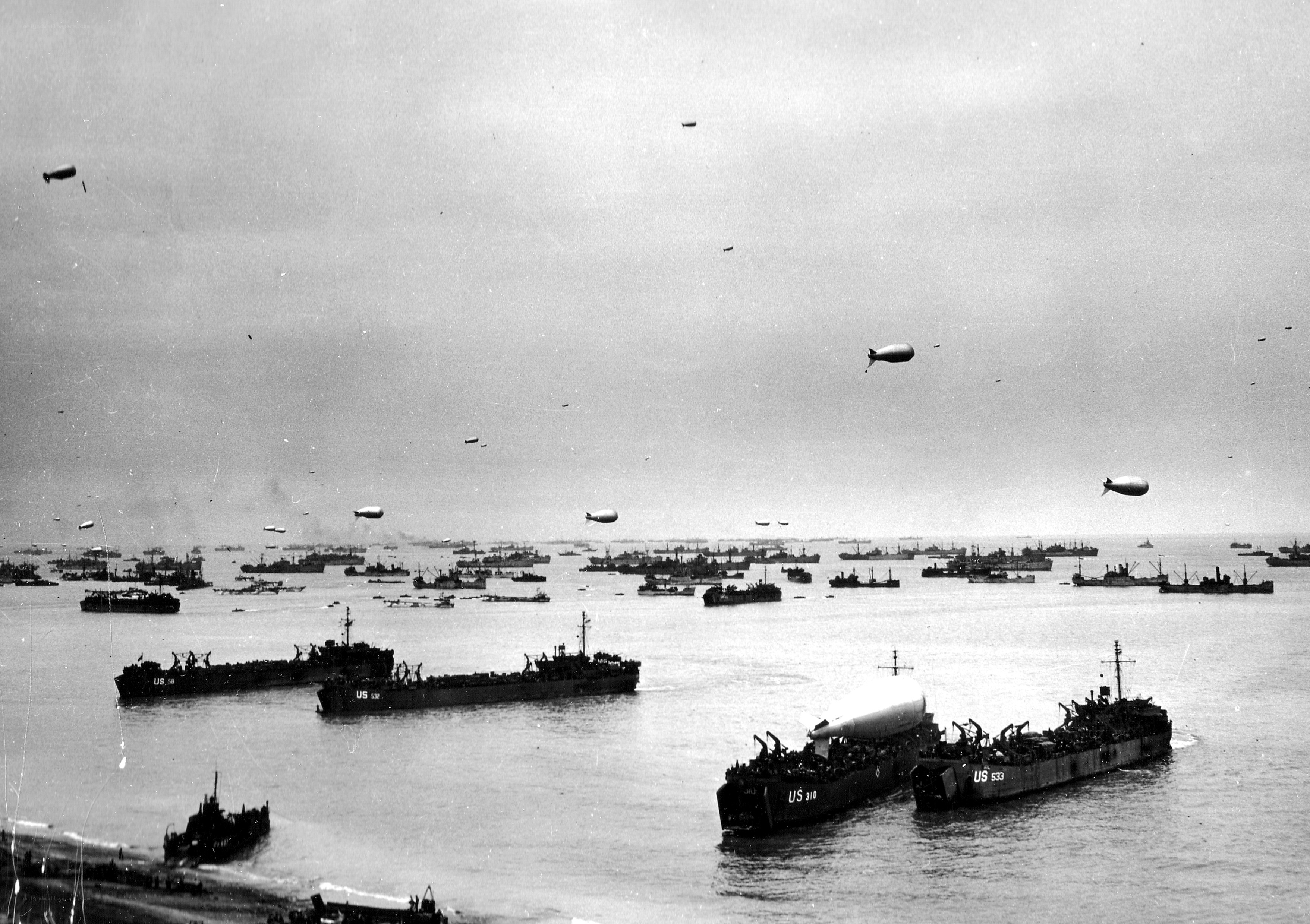 Naval fleet during D-Day invasion