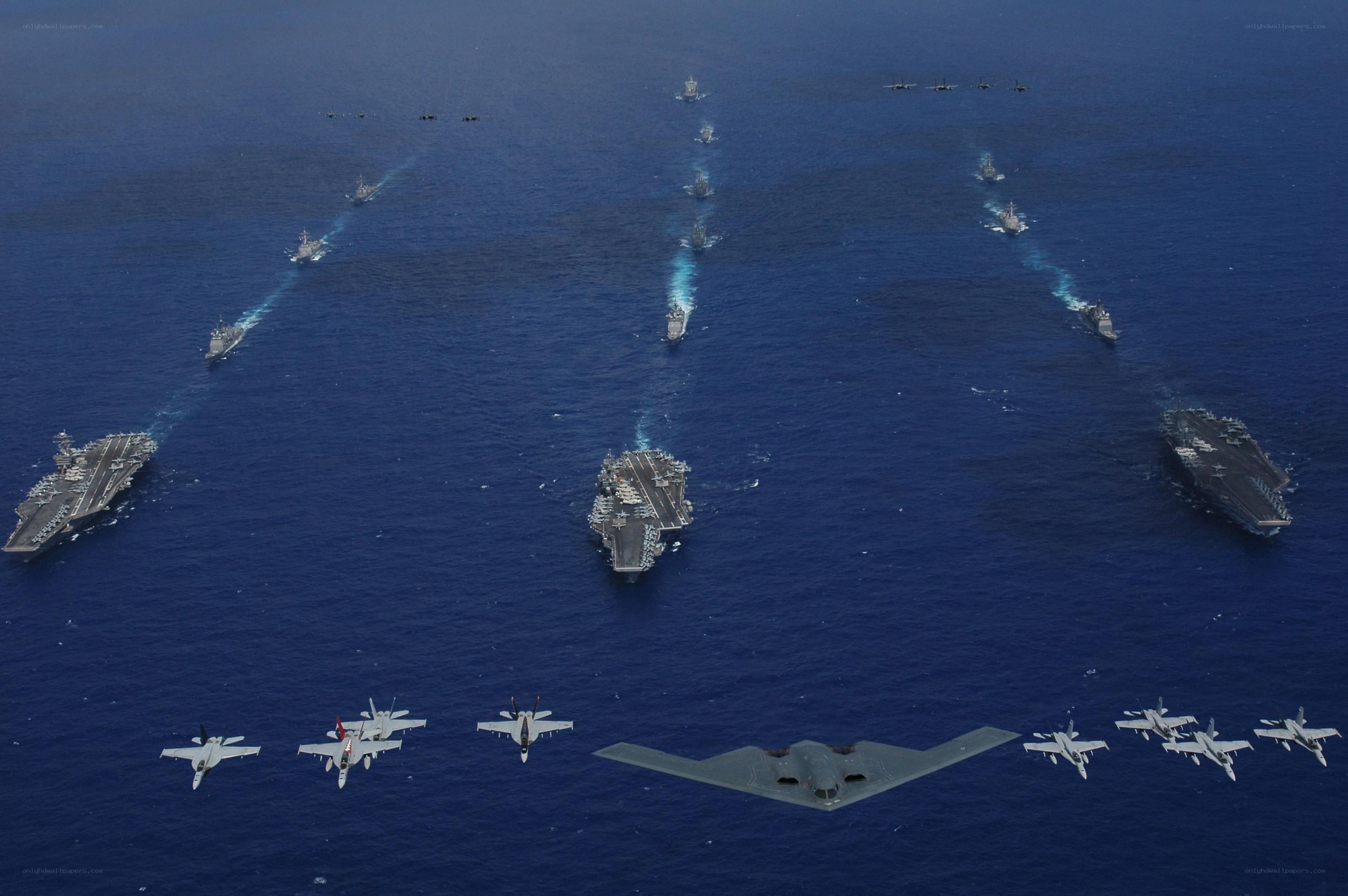 Naval fleet formation at sea
