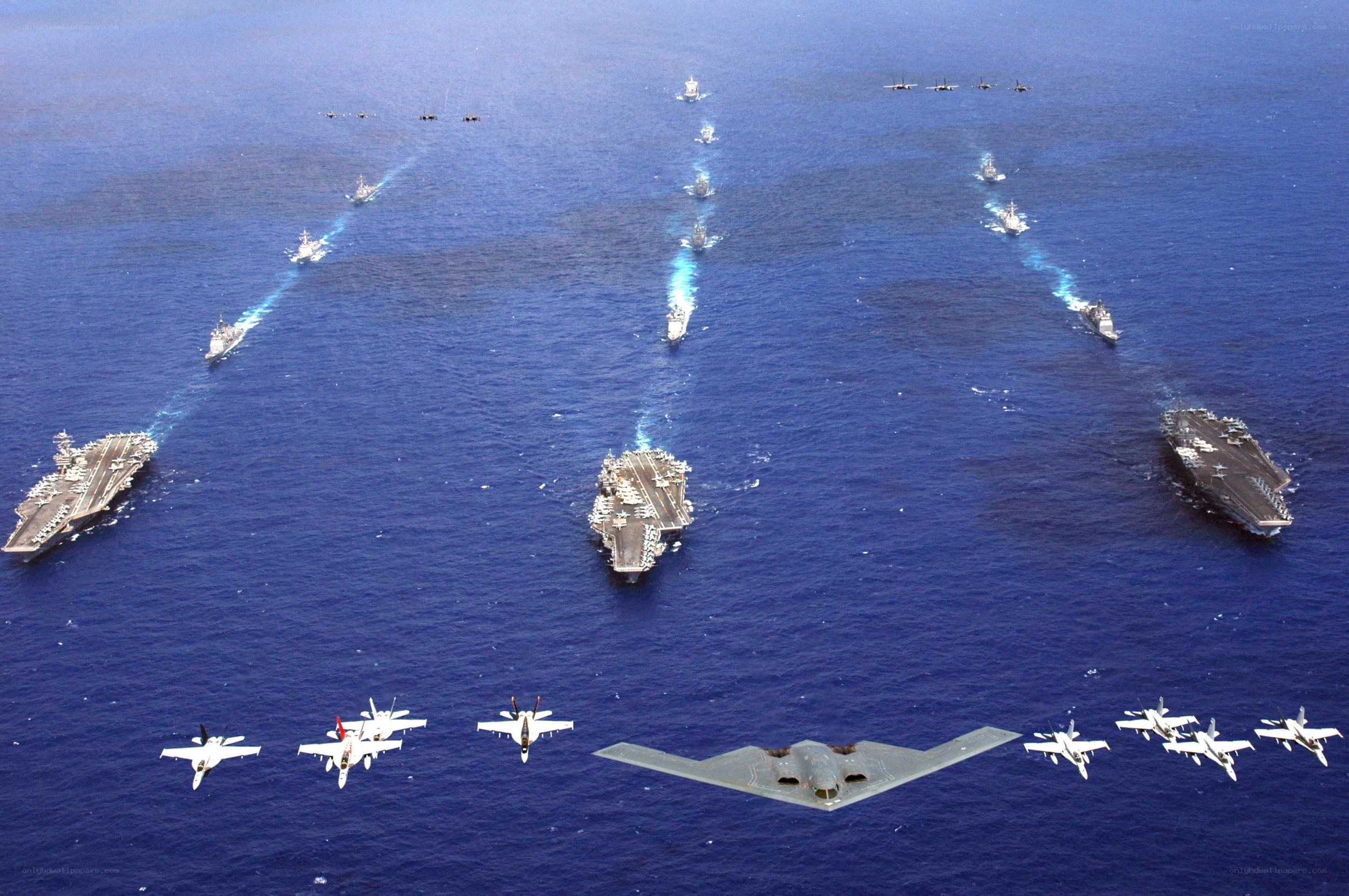 Naval fleet formation at sea