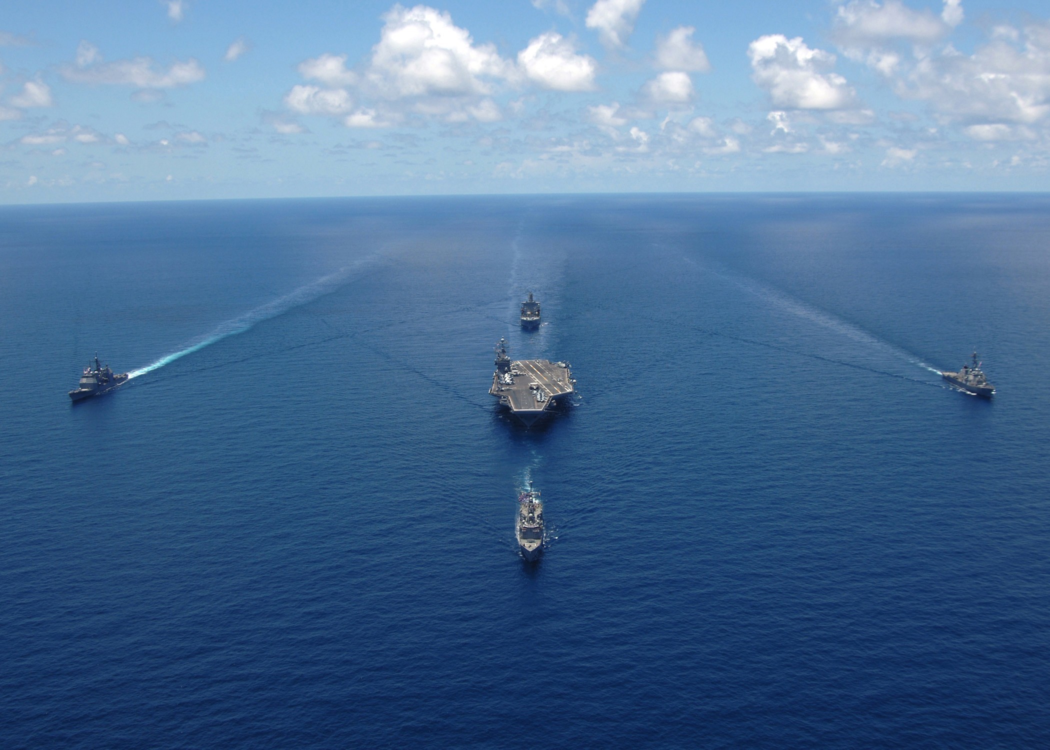 Naval fleet in formation
