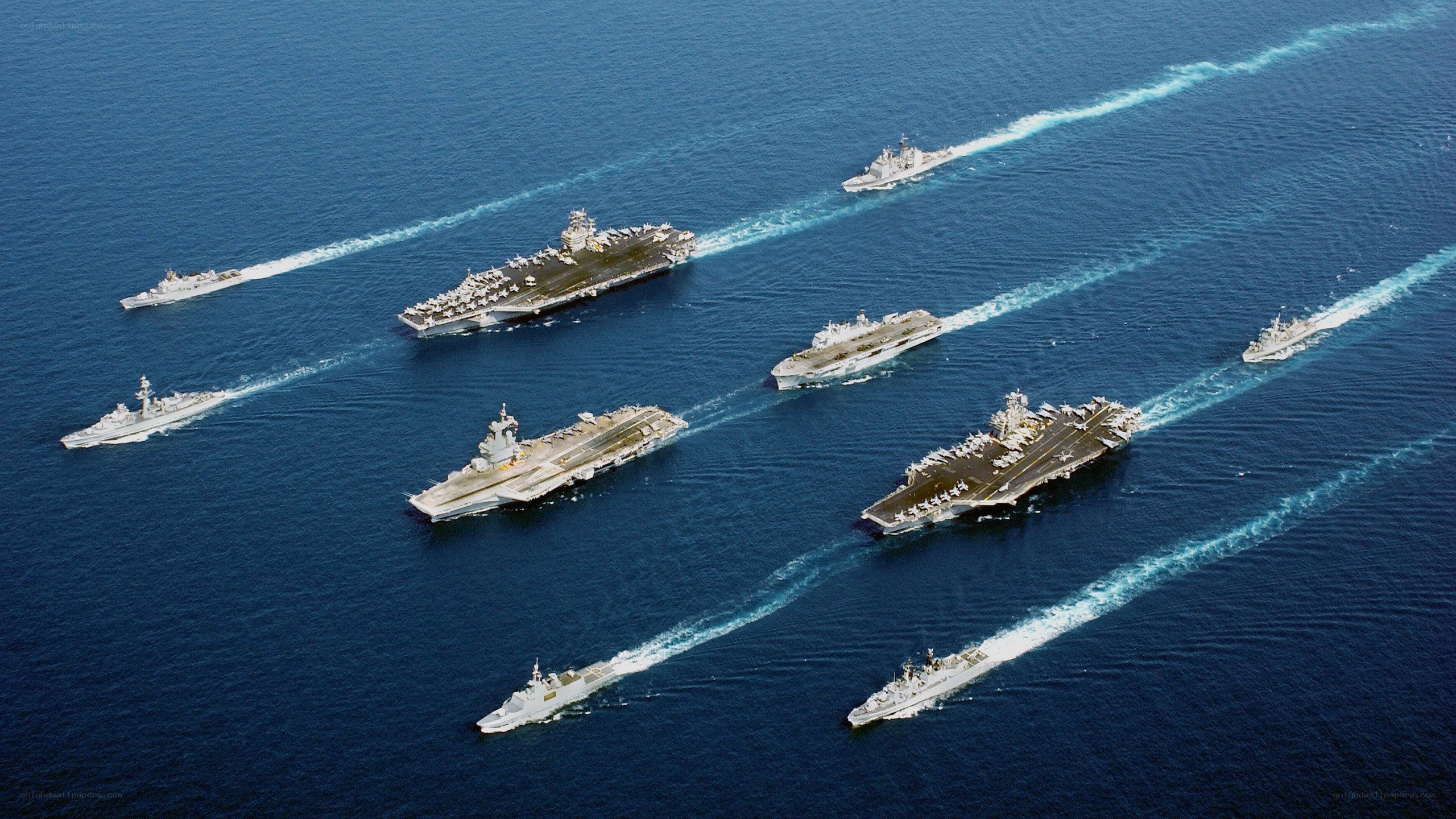 Naval fleet in formation