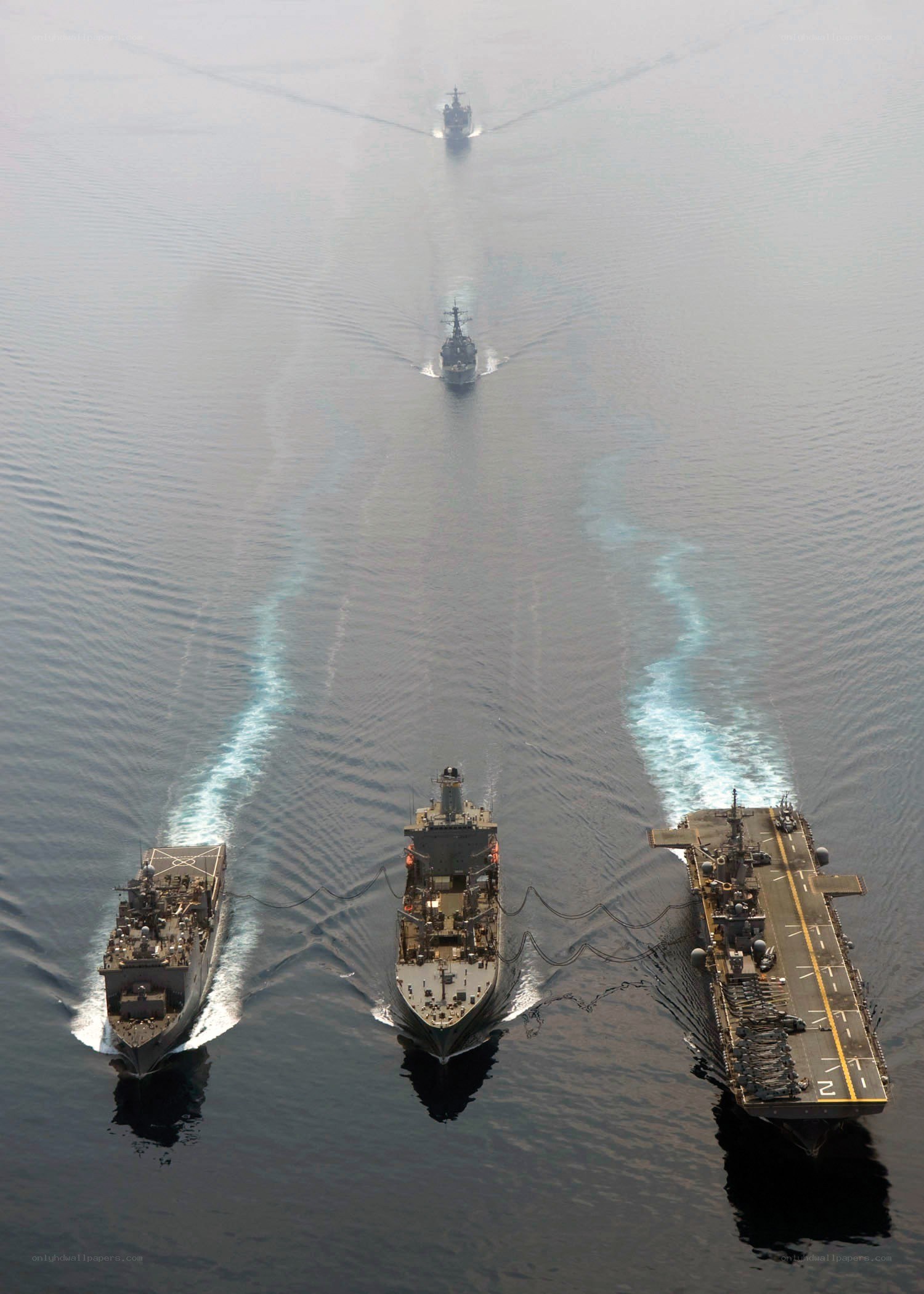 Naval fleet in formation