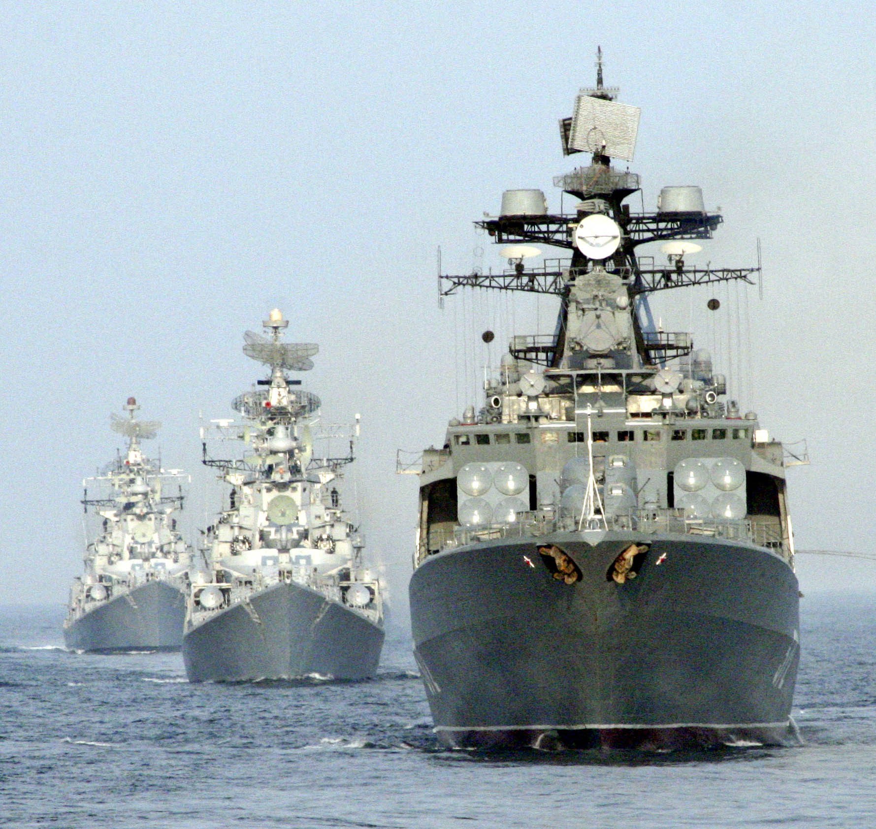 Naval fleet in formation