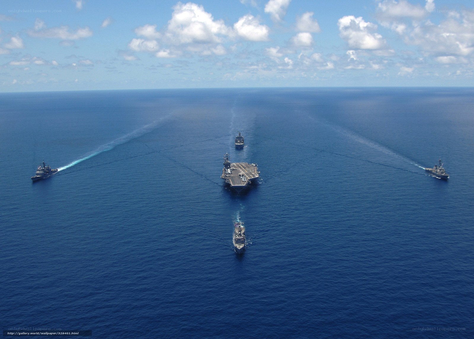 Naval fleet in formation