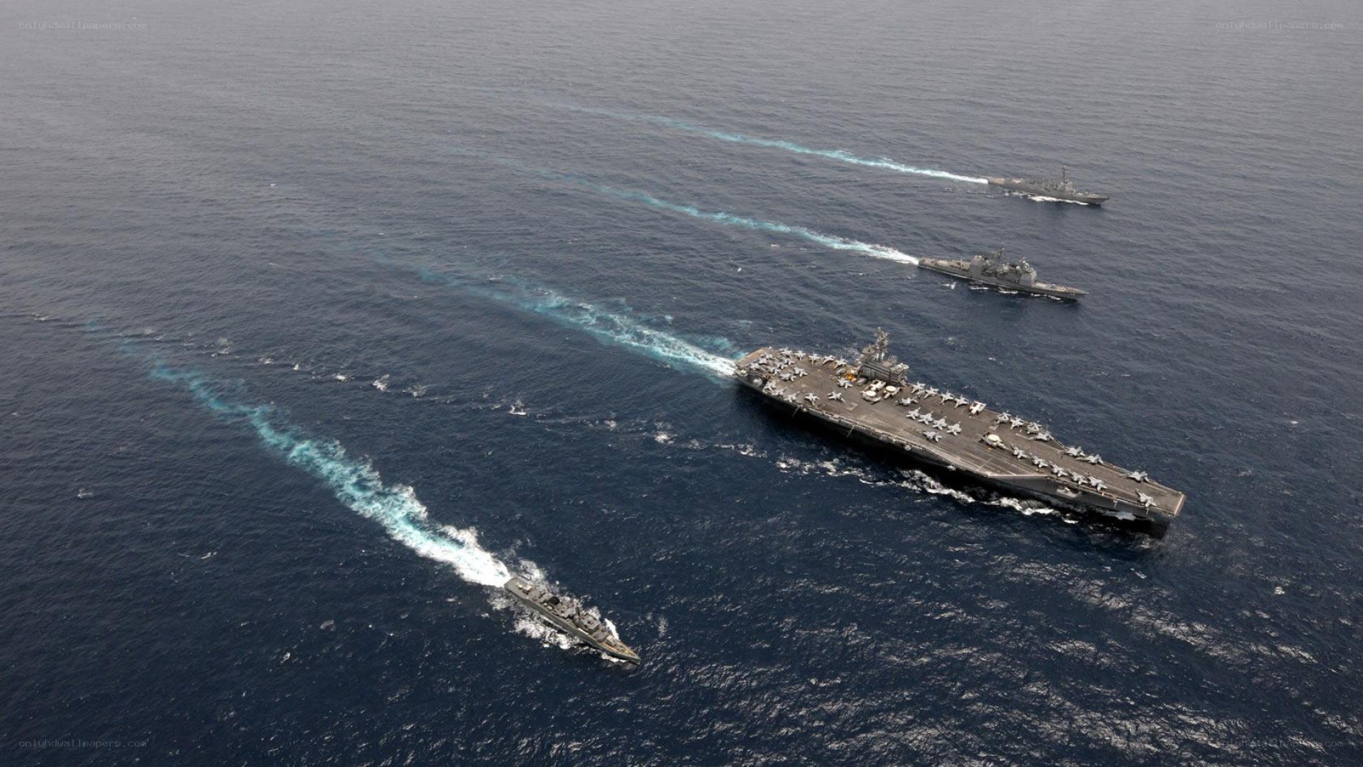 Naval fleet in formation
