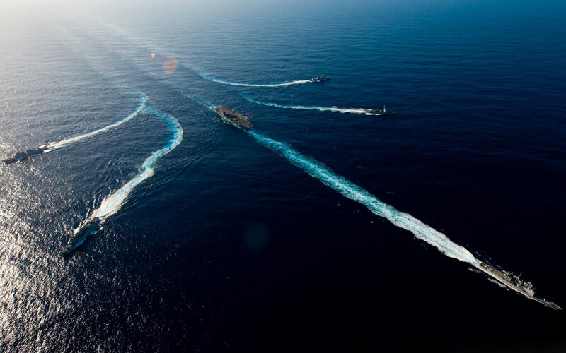Naval Fleet in Formation — Blue