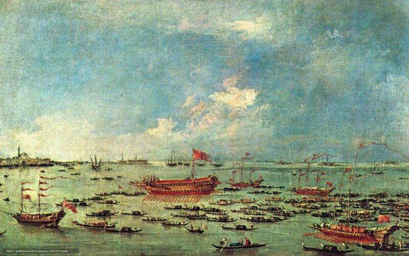 Naval fleet in harbor