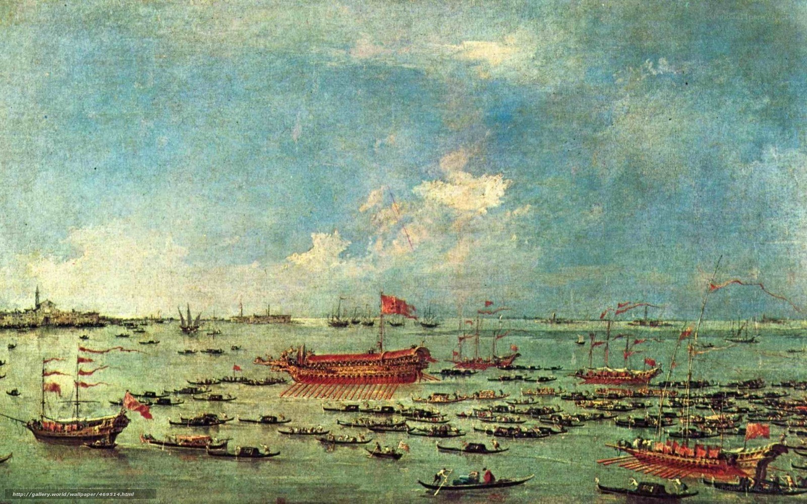 Naval fleet in harbor