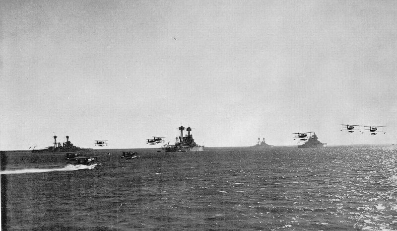 Naval fleet with seaplanes