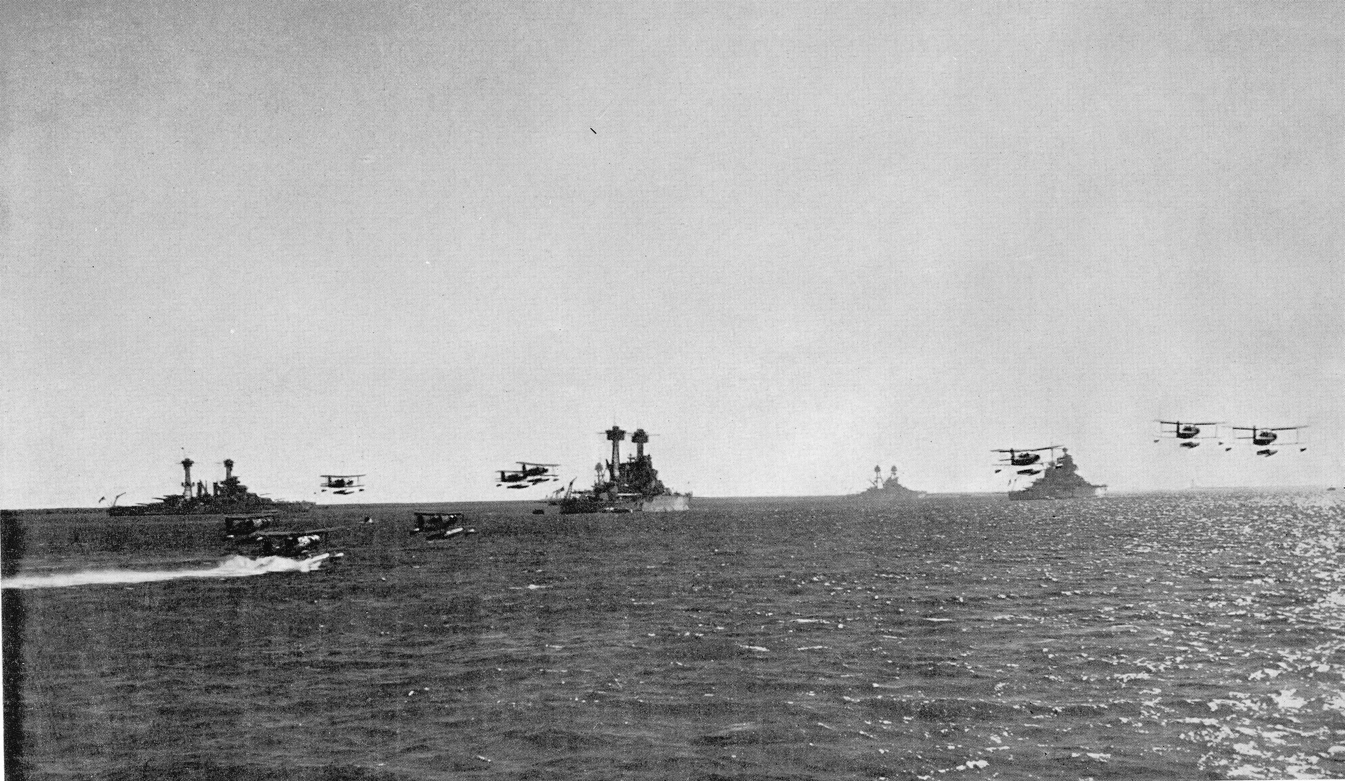 Naval fleet with seaplanes