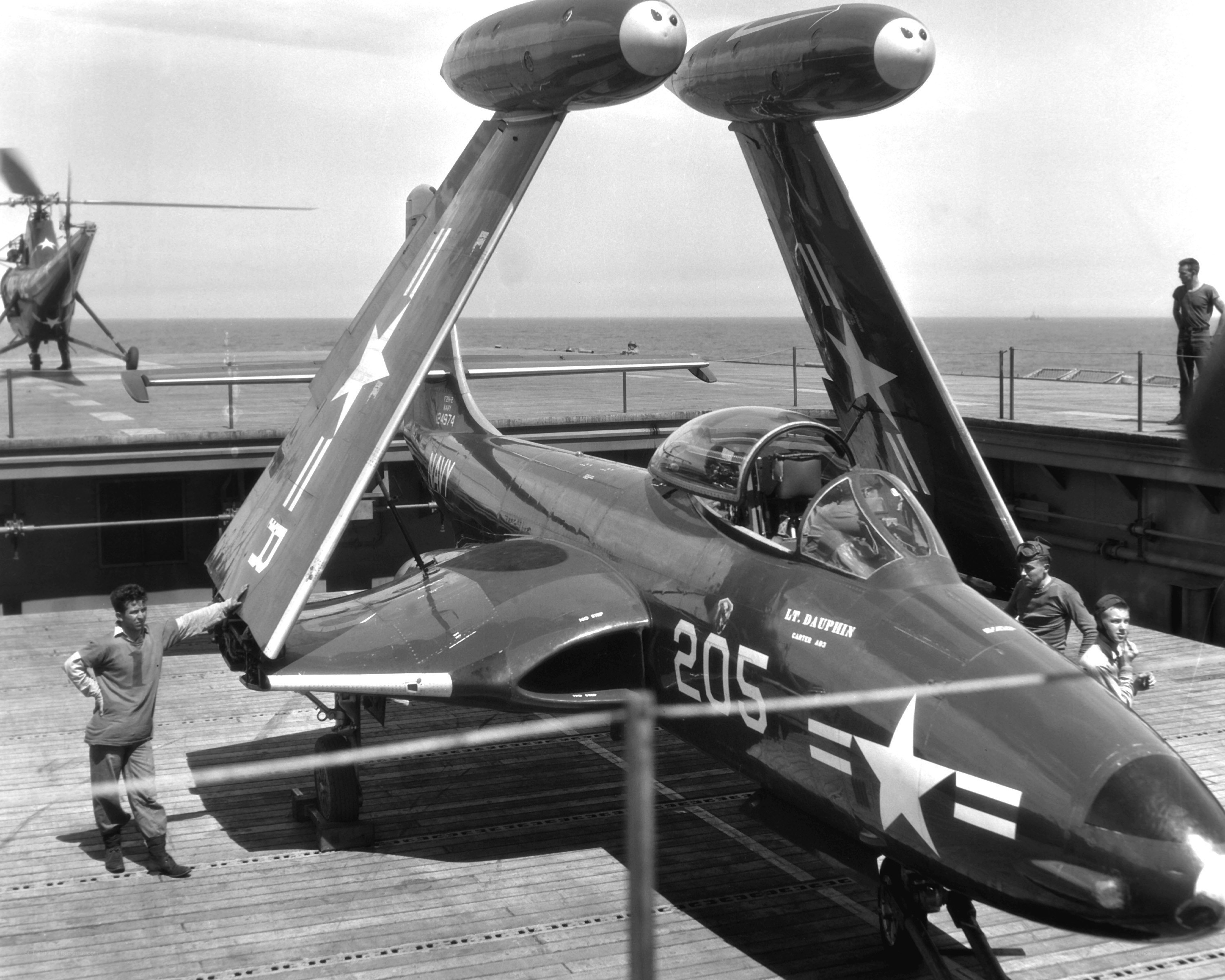 Naval jet on aircraft carrier deck