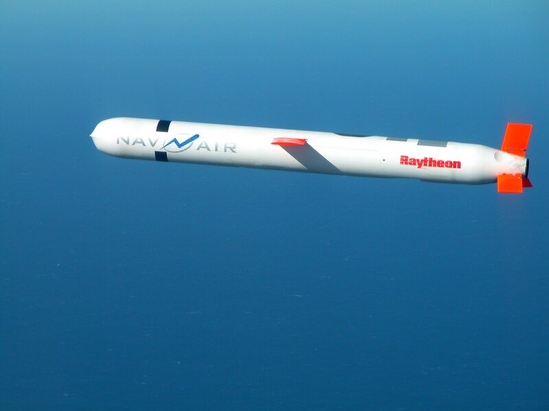 Naval missile in flight