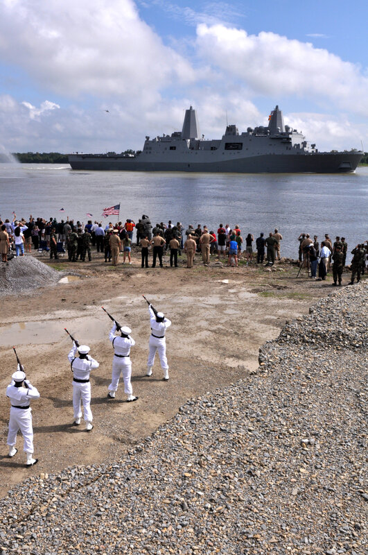 Naval ship arrival ceremony