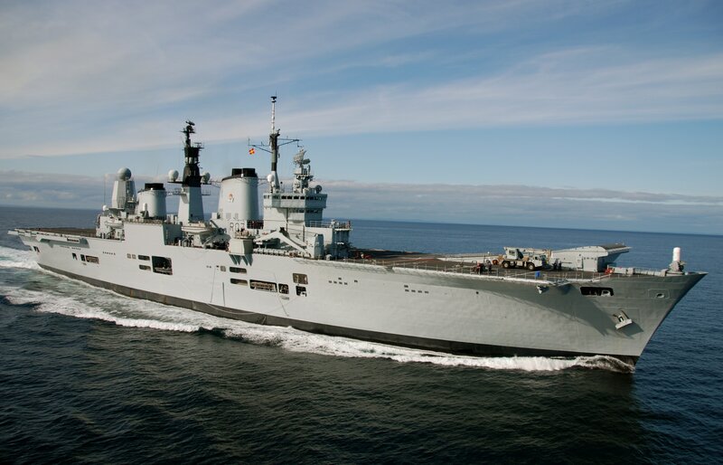 Naval ship at sea