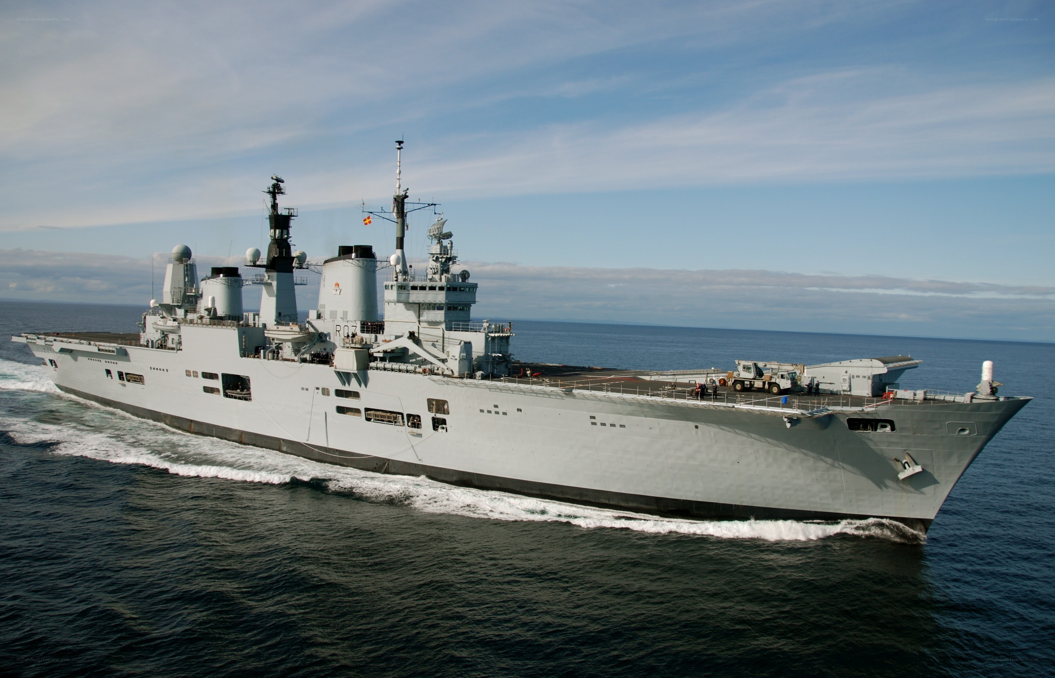 Naval ship at sea