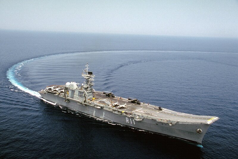 Naval ship at sea