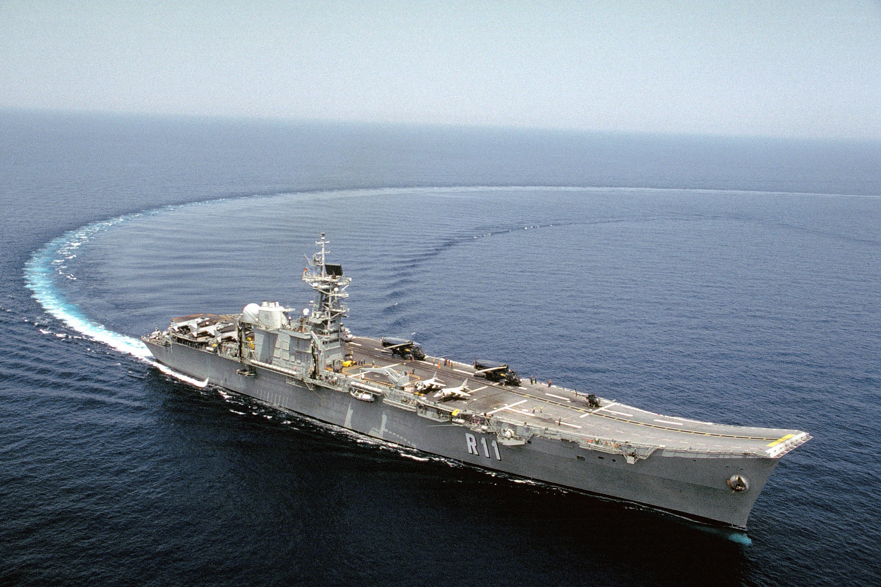Naval ship at sea