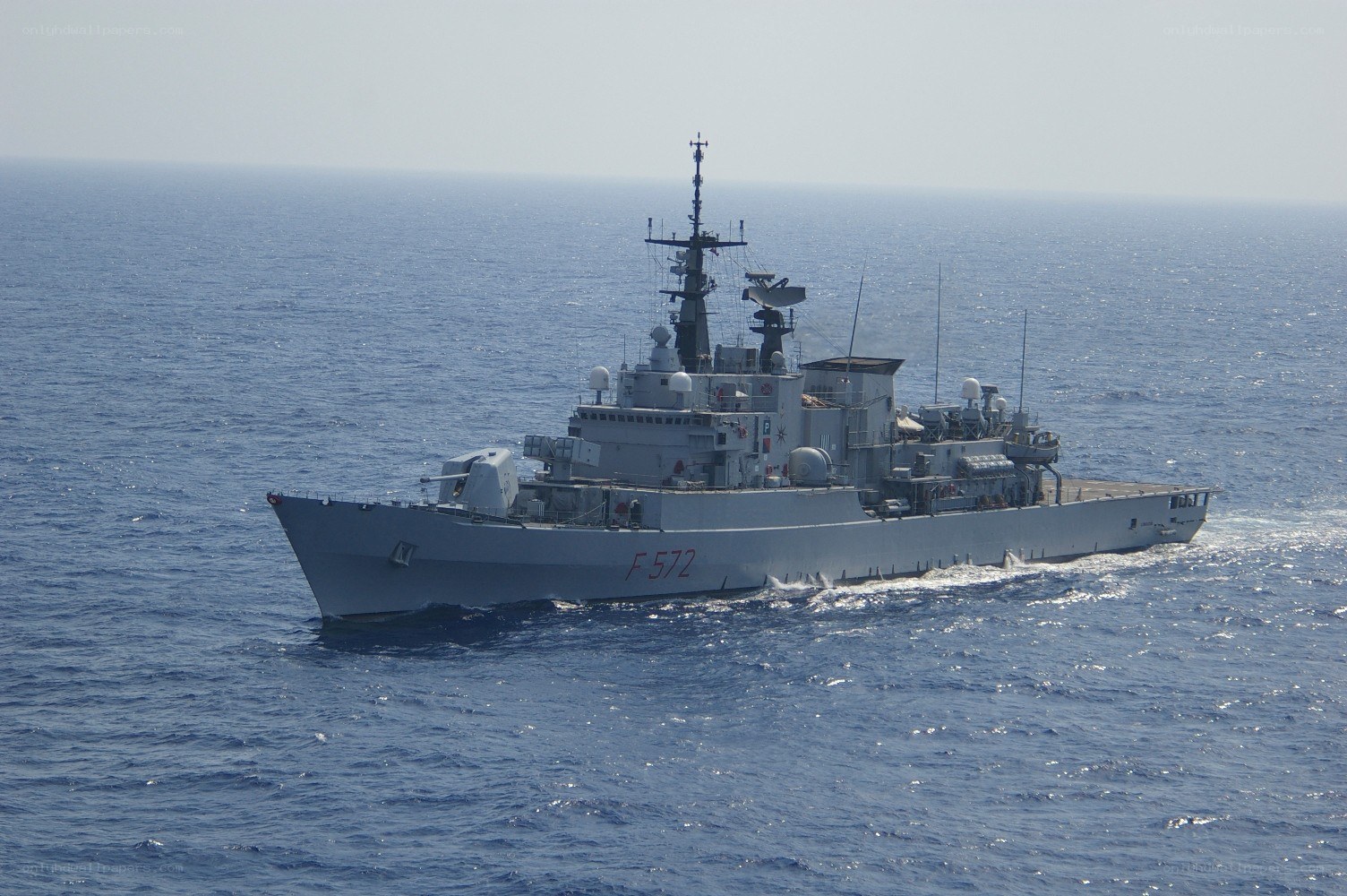 Naval ship at sea