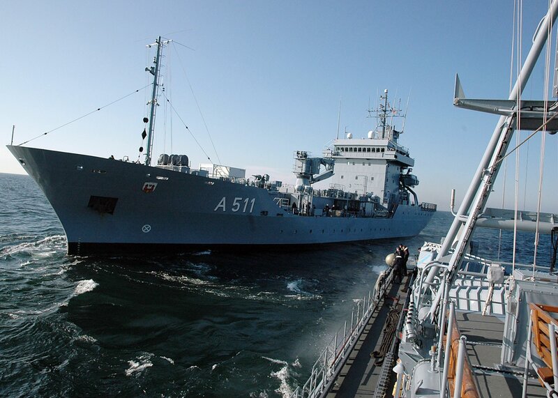Naval ship at sea