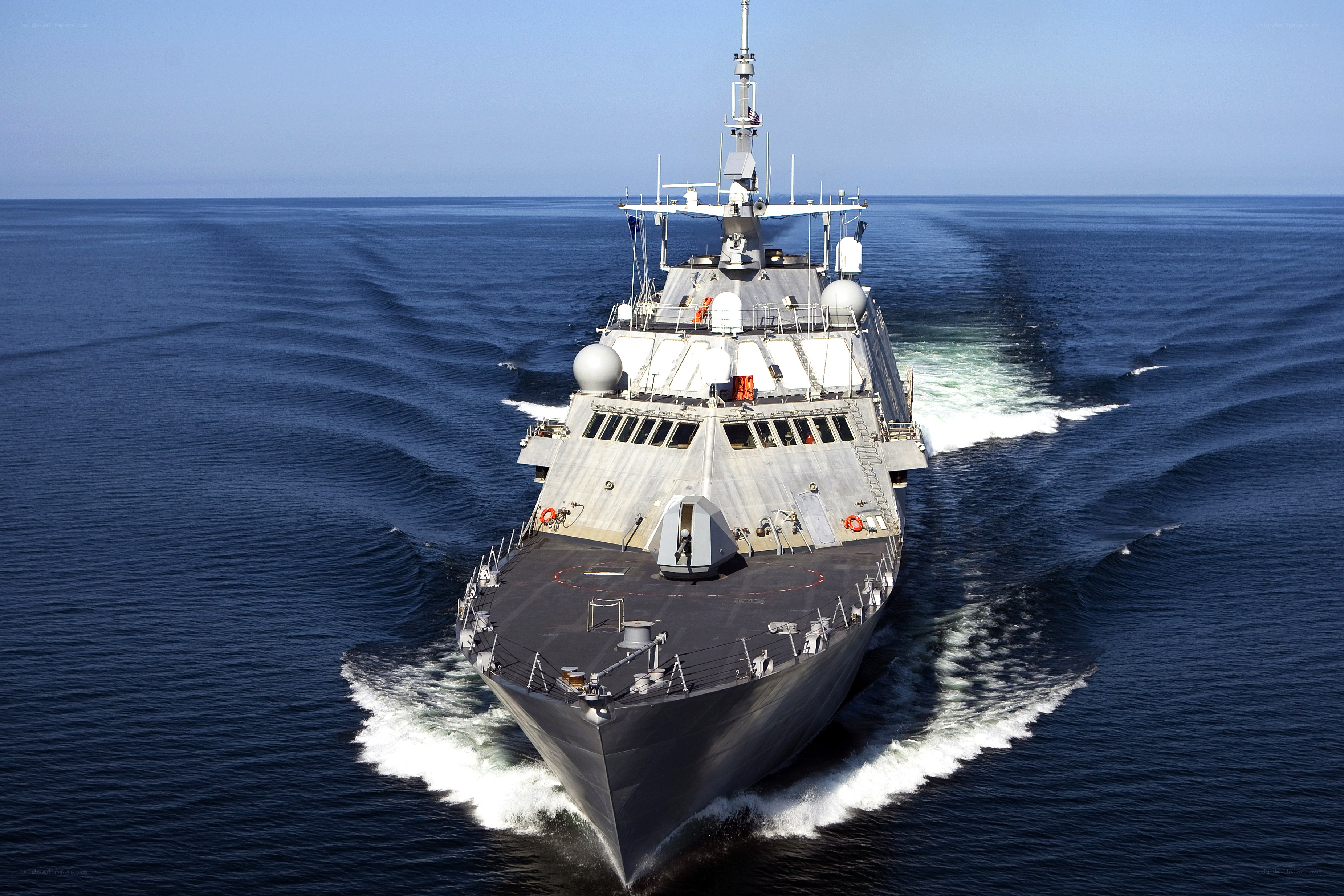 Naval ship at sea