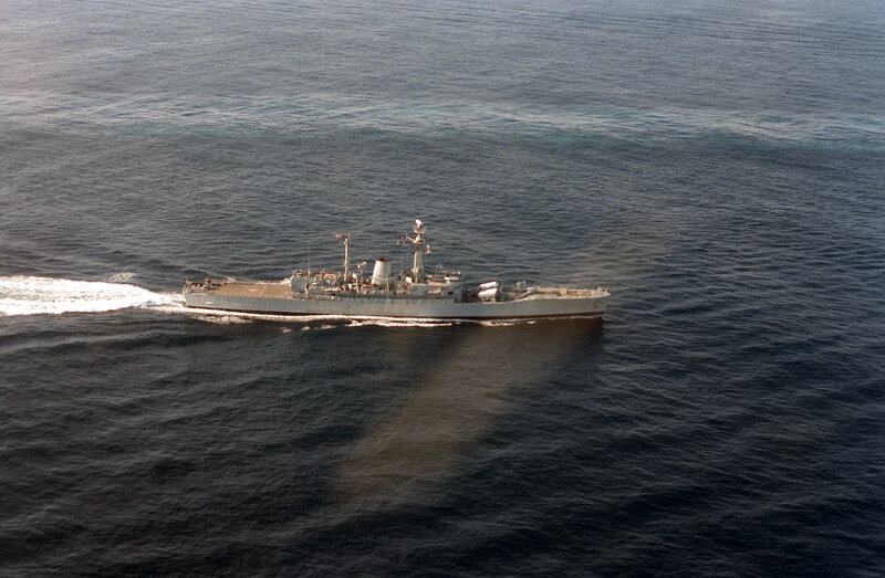 Naval ship at sea