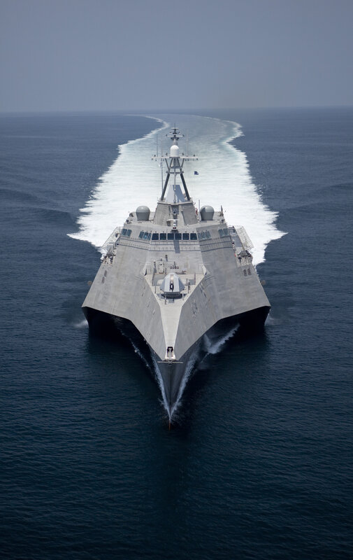 Naval ship at sea