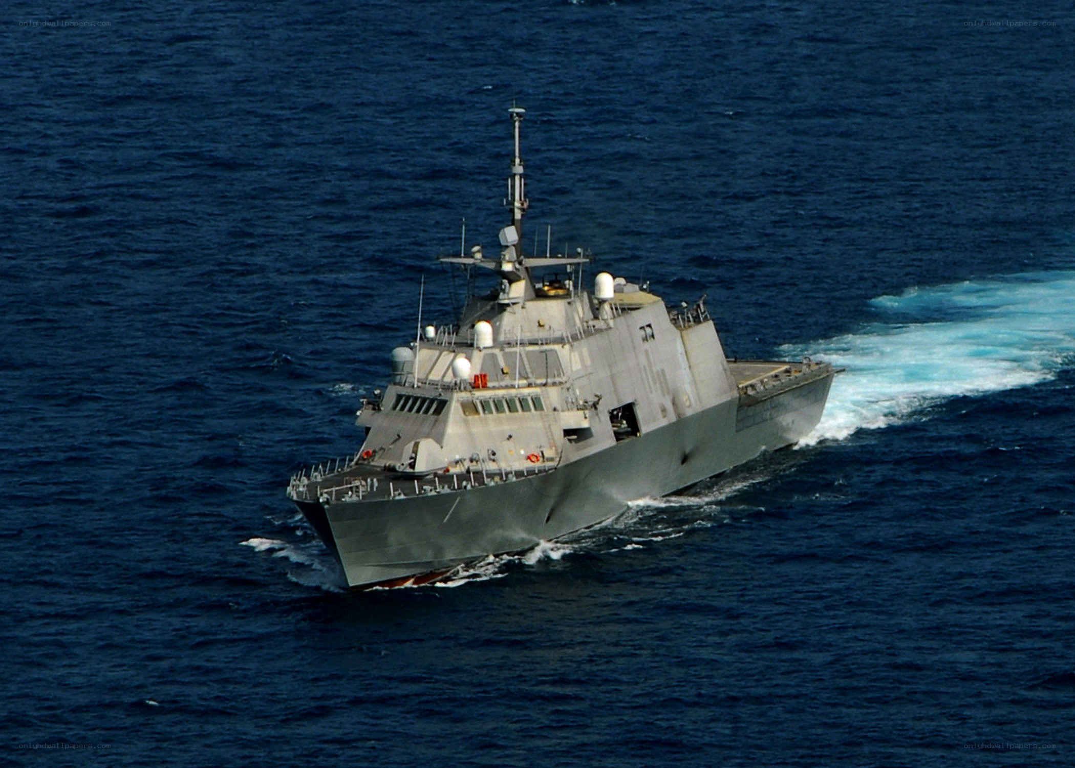 Naval ship at sea