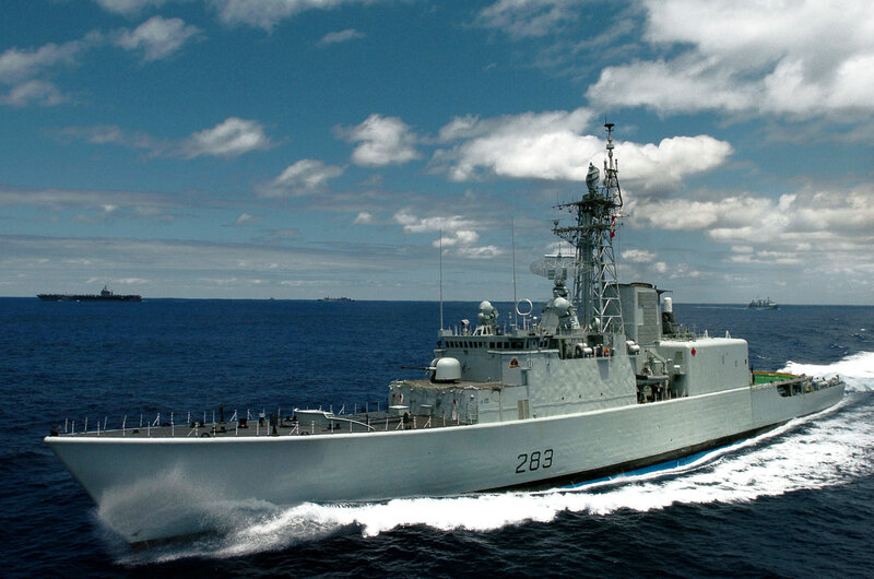 Naval ship at sea