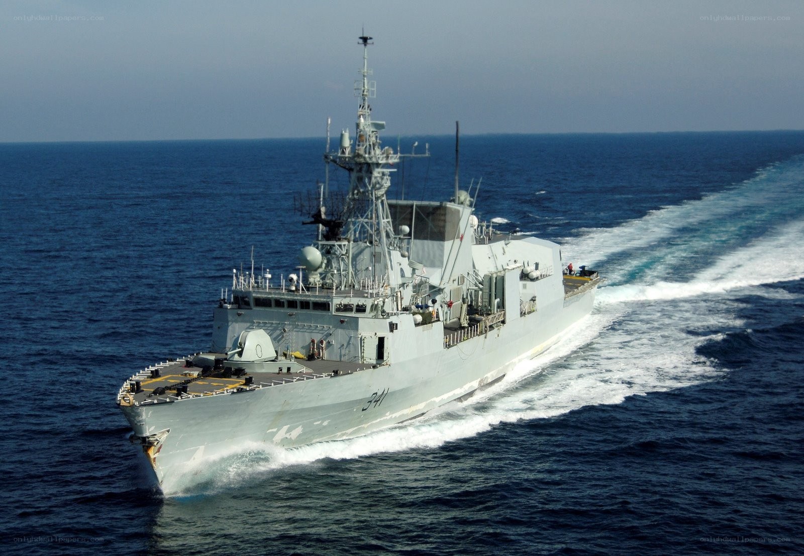 Naval ship at sea