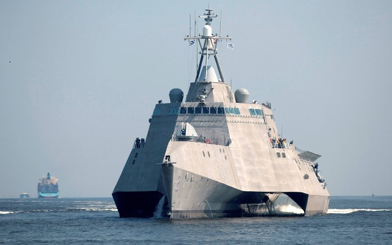 Naval Ship at Sea — Gray