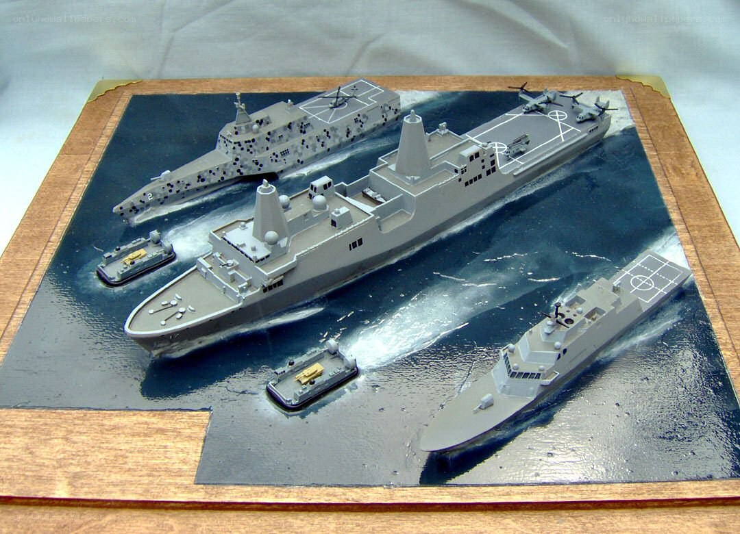 Naval ship model diorama
