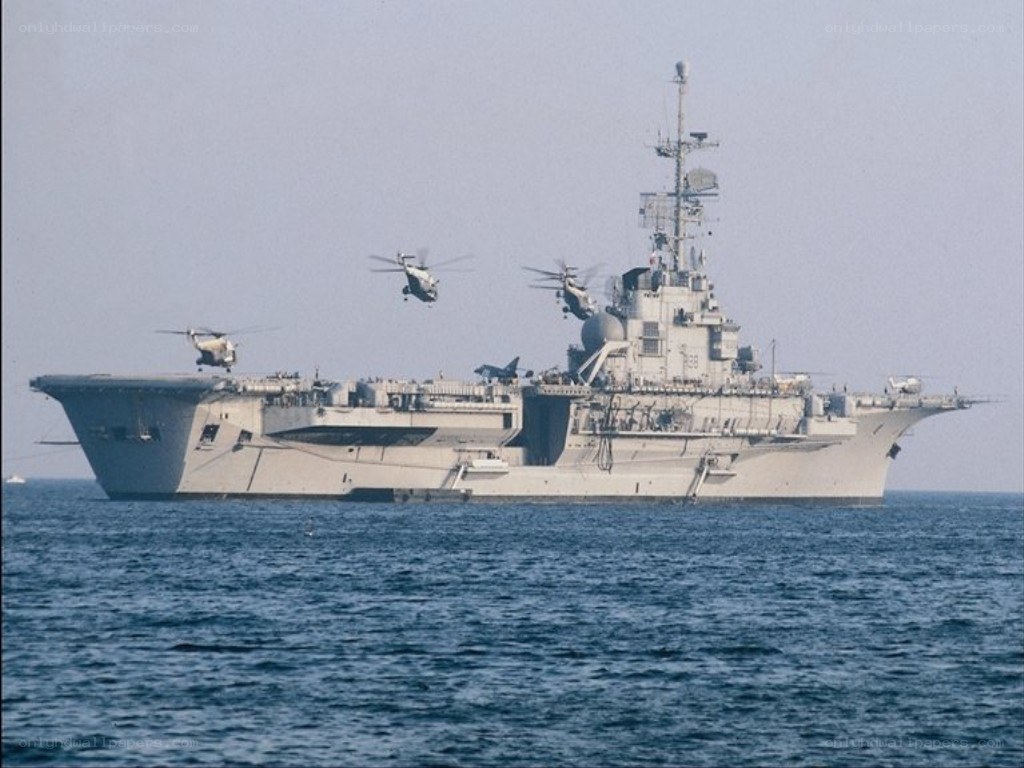Naval ship with helicopters