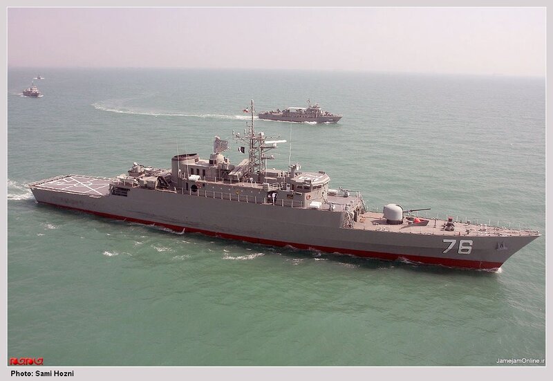 Naval ships at sea